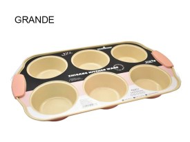 Molde 6 muffins antiadherente bicolor